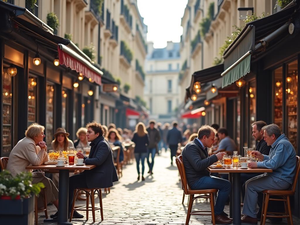 Tourisme lent local marchés parisiens cafés